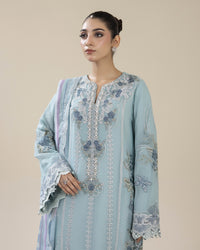 Blue — Bahaar Semi-Stitched Chiffon thumbnail 1