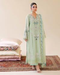 Green — Bahaar Semi-Stitched Chiffon thumbnail 2