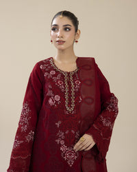 Maroon — Bahaar Semi-Stitched Chiffon thumbnail 1