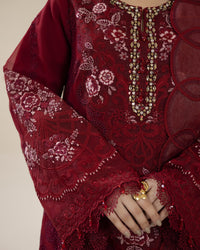 Maroon — Bahaar Semi-Stitched Chiffon thumbnail 3