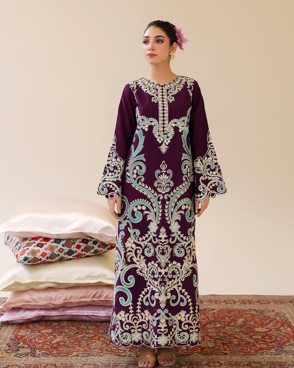 Floral Grace Vol 4 — Ready to Wear Embroidered Silk Kaftan